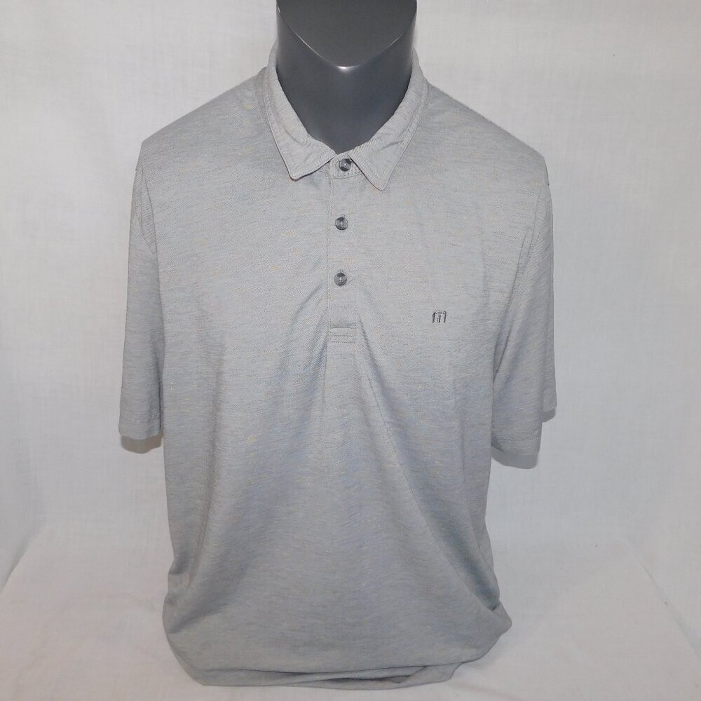 Travis Mathew Gray with Color Speckles Short Sleeve Golf Polo Shirt Mens XL
